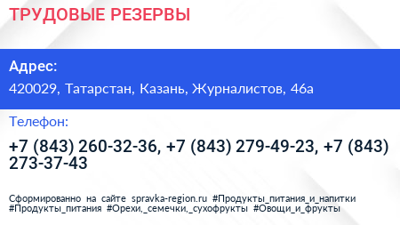 ТРУДОВЫЕ РЕЗЕРВЫ - визитка