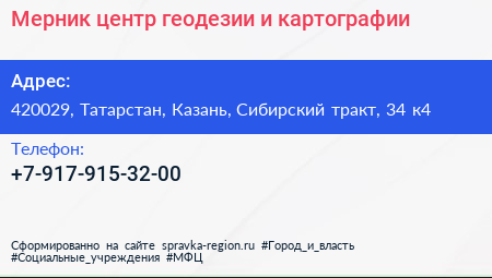 Мерник центр геодезии и картографии - визитка