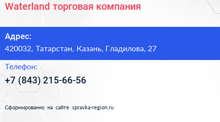 Нажмите, чтобы скачать визитку Waterland торговая компания - визитка