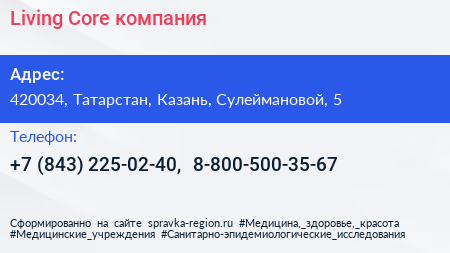 Living Core компания - визитка