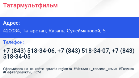 Татармультфильм - визитка