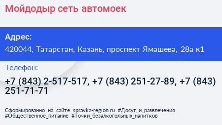 Мойдодыр сеть автомоек - визитка