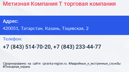 Метизная Компания Т торговая компания - визитка