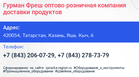 Гурман Фреш оптово розничная компания доставки продуктов - визитка