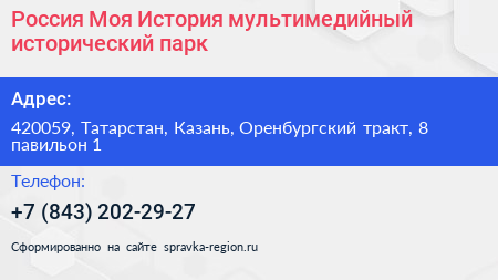 Россия Моя История мультимедийный исторический парк - визитка