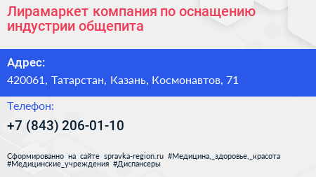 Лирамаркет компания по оснащению индустрии общепита - визитка