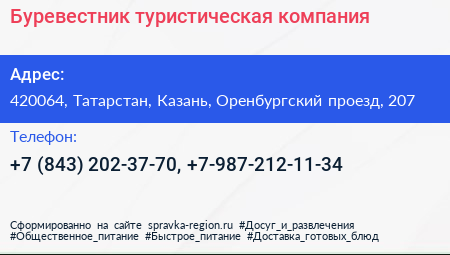 Буревестник туристическая компания - визитка