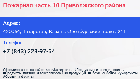 Пожарная часть 10 Приволжского района - визитка