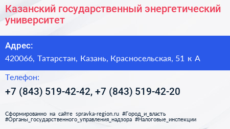 Казанский государственный энергетический университет - визитка