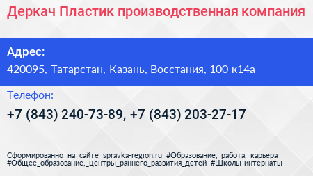Деркач Пластик производственная компания - визитка