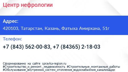 Центр нефрологии - визитка