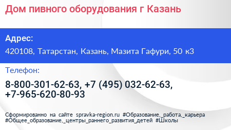 Дом пивного оборудования г Казань - визитка