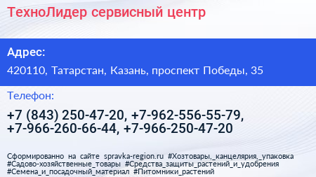 ТехноЛидер сервисный центр - визитка