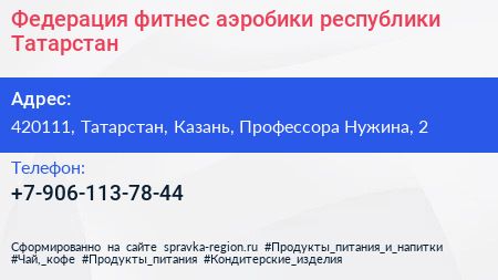 Нажмите, чтобы скачать визитку Федерация фитнес аэробики республики Татарстан - визитка