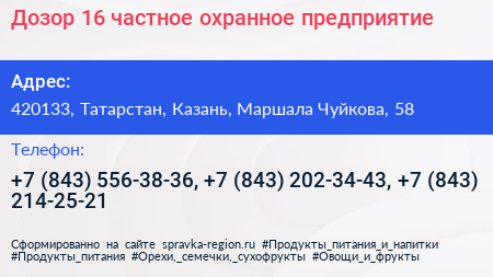 Дозор 16 частное охранное предприятие - визитка