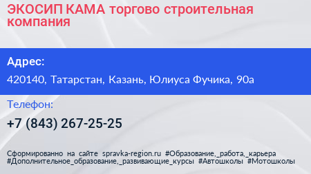 ЭКОСИП КАМА торгово строительная компания - визитка