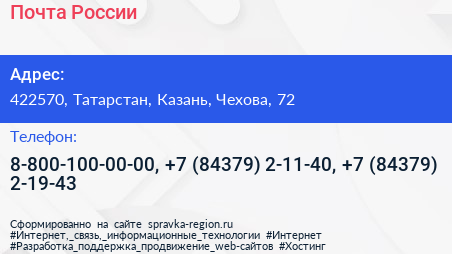 Почта России - визитка