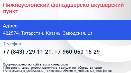 Нижнеуслонский фельдшерско акушерский пункт - визитка