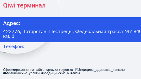 Qiwi терминал - визитка