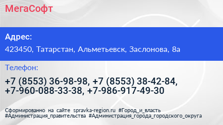 МегаСофт - визитка