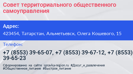 Совет территориального общественного самоуправления - визитка