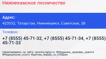 Нижнекамское лесничество - визитка