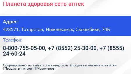 Планета здоровья сеть аптек - визитка