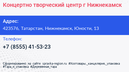 Концертно творческий центр г Нижнекамск - визитка