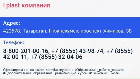I plast компания - визитка