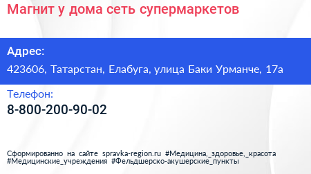 Магнит у дома сеть супермаркетов - визитка