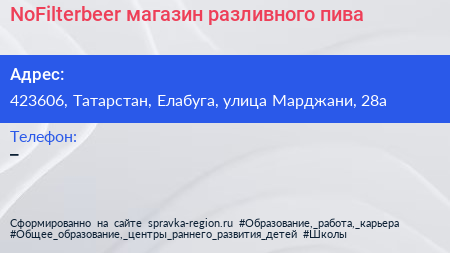  NoFilterbeer магазин разливного пива - визитка