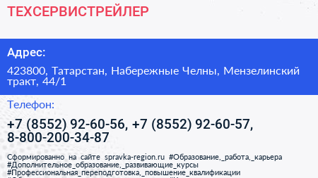 ТЕХСЕРВИСТРЕЙЛЕР - визитка