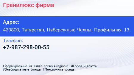 Нажмите, чтобы скачать визитку Гранилюкс фирма - визитка