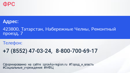 ФРС - визитка