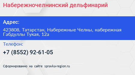 Набережночелнинский дельфинарий - визитка