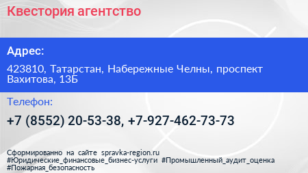 Квестория агентство - визитка