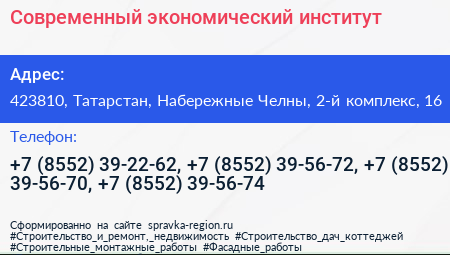 Современный экономический институт - визитка