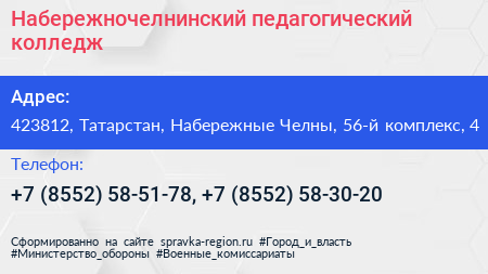 Набережночелнинский педагогический колледж - визитка
