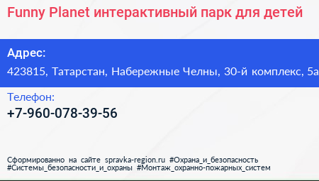 Funny Planet интерактивный парк для детей - визитка