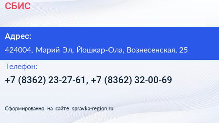 СБИС - визитка