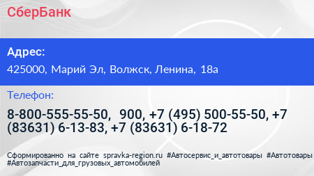 СберБанк - визитка