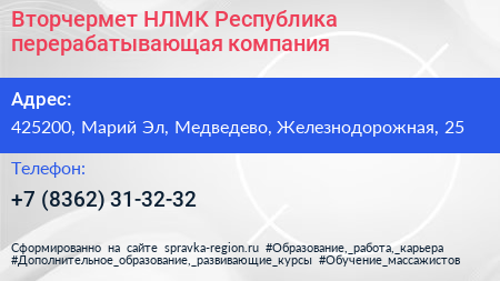 Вторчермет НЛМК Республика перерабатывающая компания - визитка