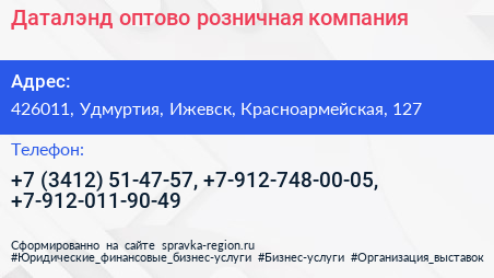Даталэнд оптово розничная компания - визитка