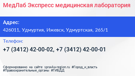 МедЛаб Экспресс медицинская лаборатория - визитка