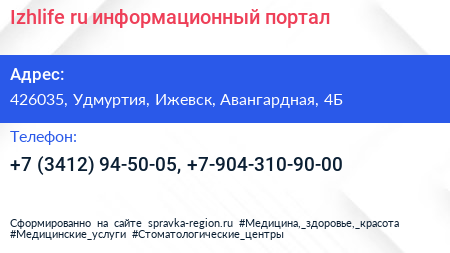 Izhlife ru информационный портал - визитка