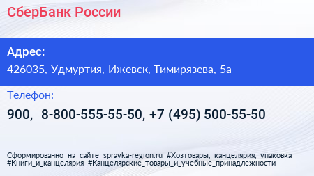 СберБанк России - визитка