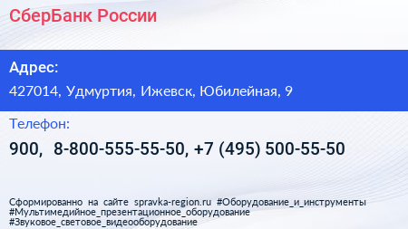 СберБанк России - визитка