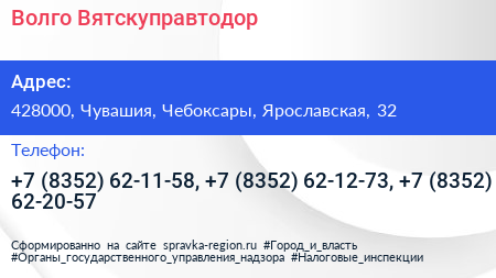 Волго Вятскуправтодор - визитка