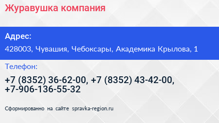 Журавушка компания - визитка