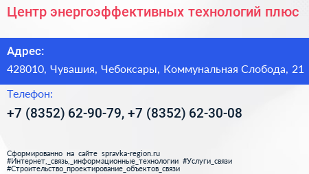 Центр энергоэффективных технологий плюс - визитка